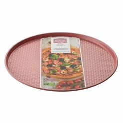 Bakers Delight Cuisson Carbon Steel Non Stick Pizza Crisper Tray 35cm Rose