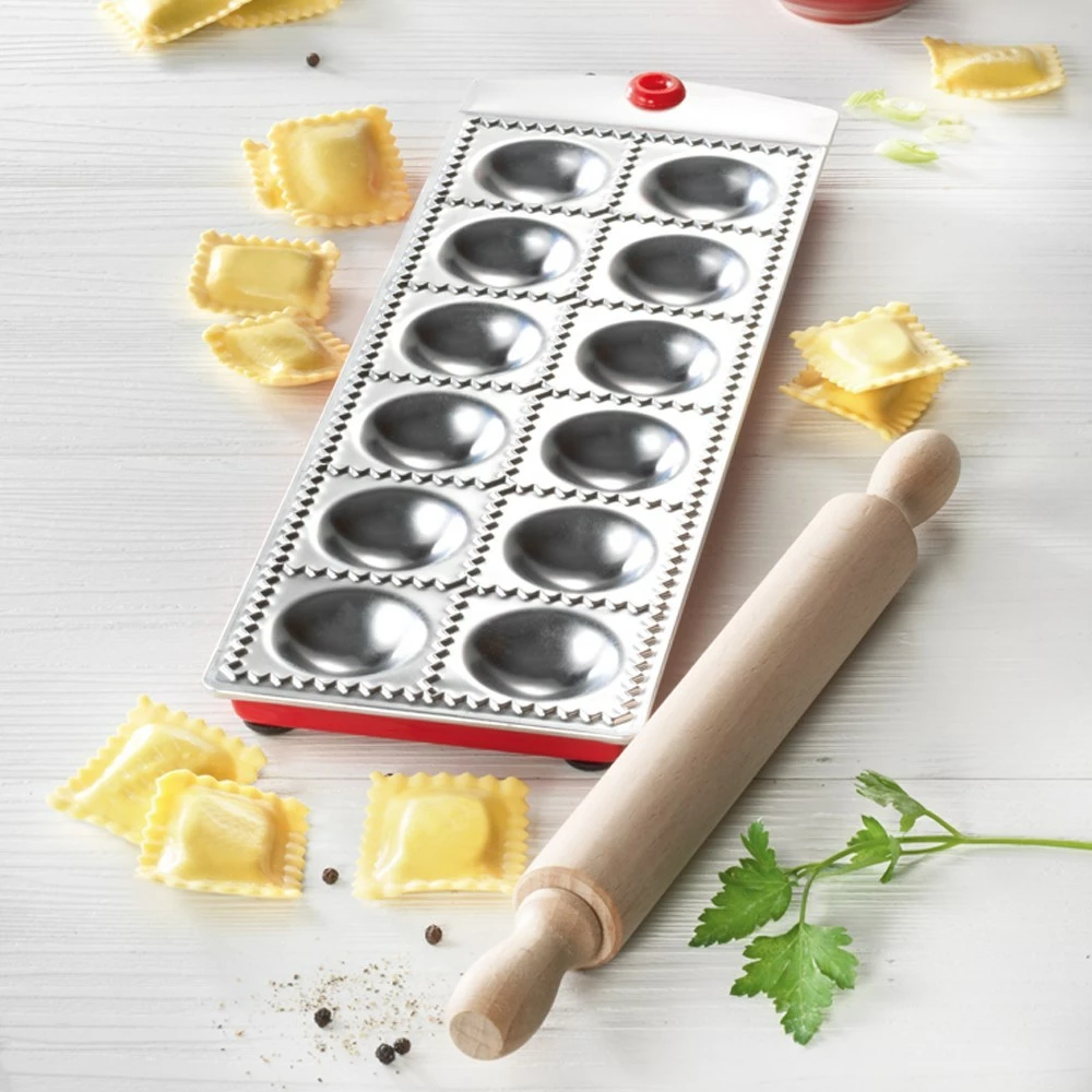 Soffritto Ravioli Tray And Rolling Pin Set - Image 2