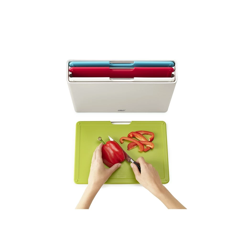 Joseph Joseph Folio 4 Piece Chopping Board Set Large Silver - Image 4