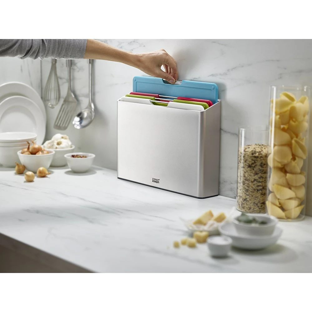 Joseph Joseph Folio 4 Piece Chopping Board Set Large Silver - Image 5