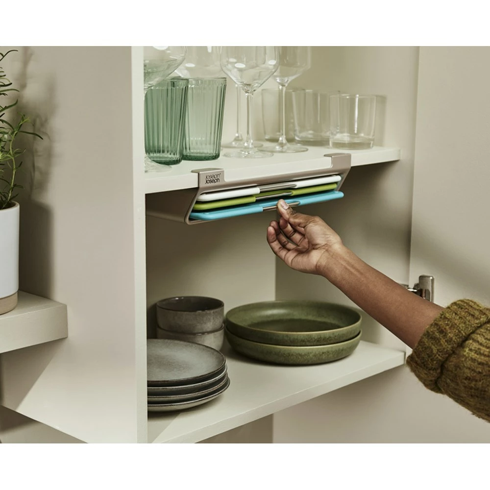 Joseph Joseph Folio Slim 3 Piece Under-Shelf Chopping Board Set - Image 5