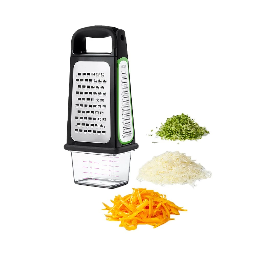 OXO Good Grips Etched Box Grater With Measuring Cup & Removable Zester - Image 3