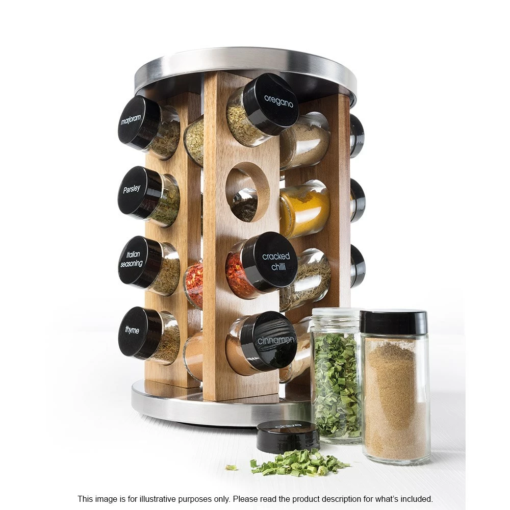 Baccarat Spice Market Khari Stainless Steel 16 Jar Spice Rack - Image 2