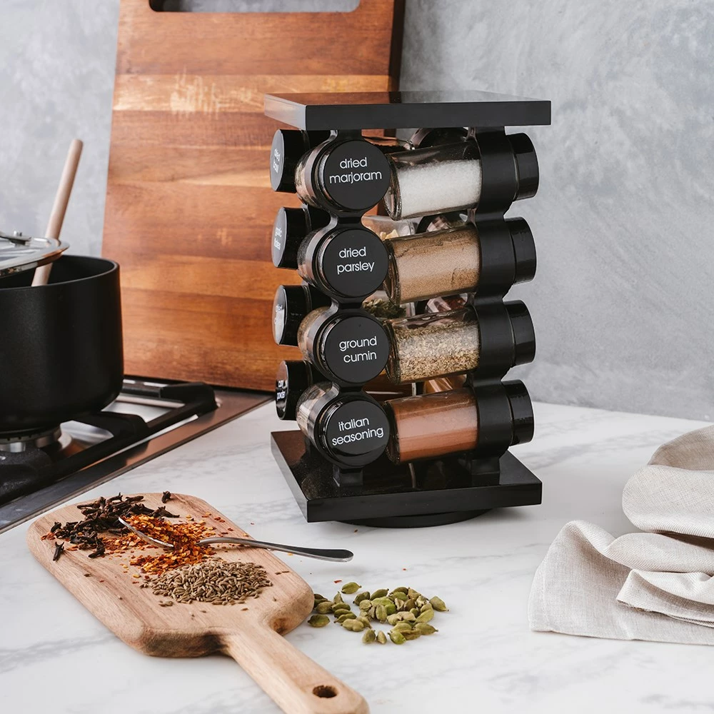 Baccarat Spice Market Aroma Rotating 16 Jar Spice Rack Black - Image 2