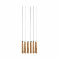 Tramontina Churrasco 6 Piece BBQ Skewer Set With Wooden Handles 50cm