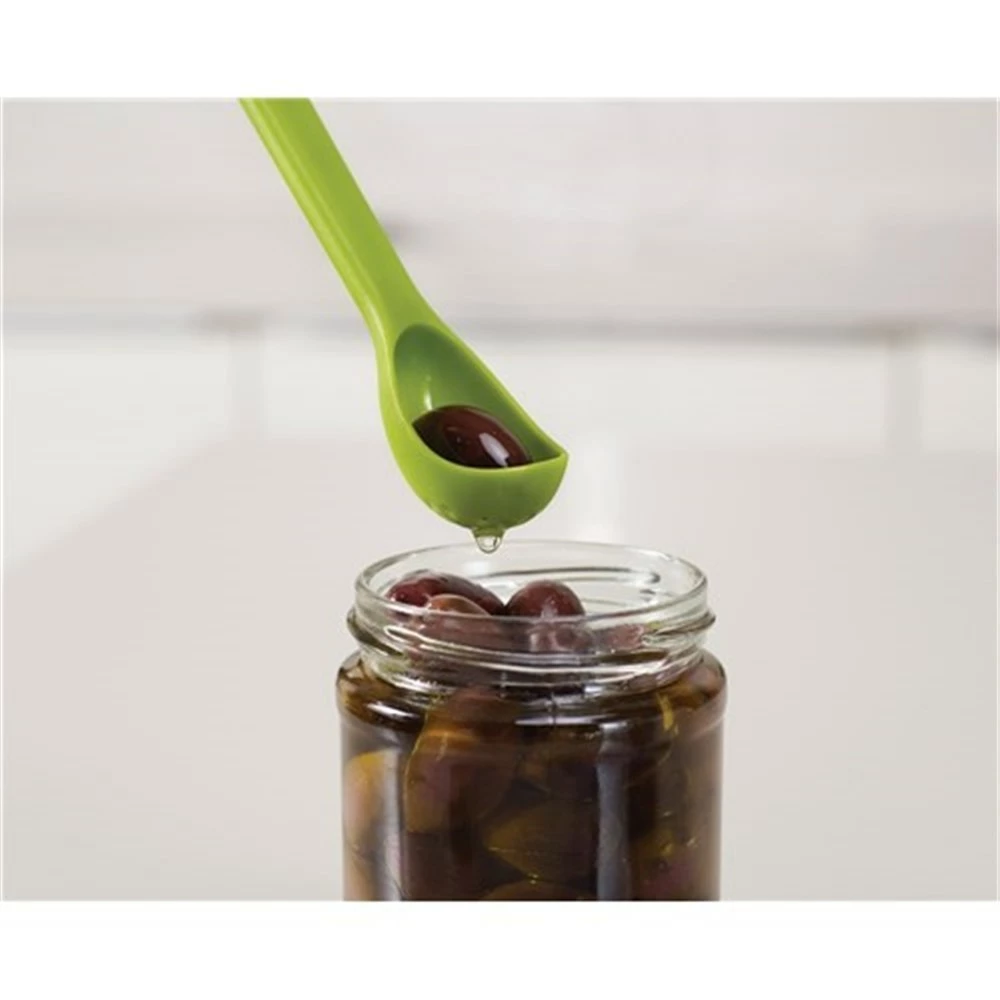 Joseph Joseph Green Scoop & Pick 2 Piece Olive Spoon And Fork Set - Image 2