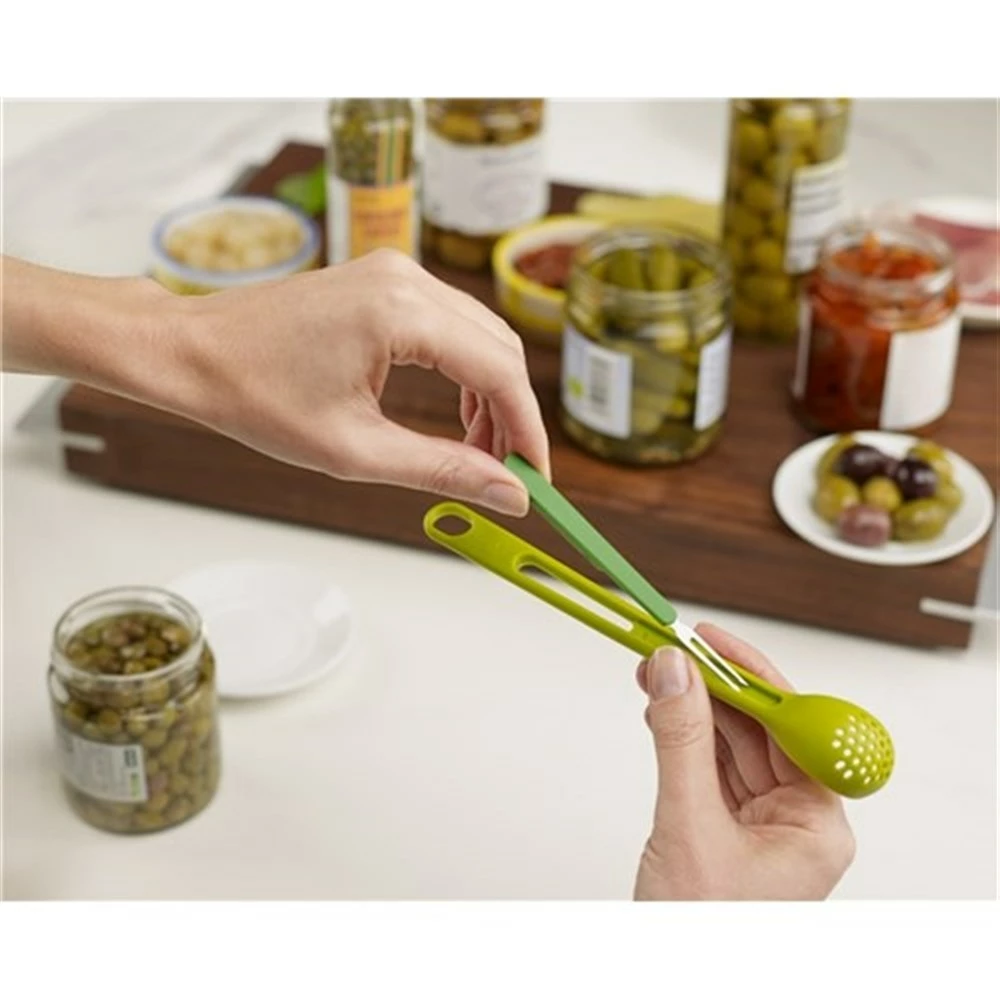 Joseph Joseph Green Scoop & Pick 2 Piece Olive Spoon And Fork Set - Image 4