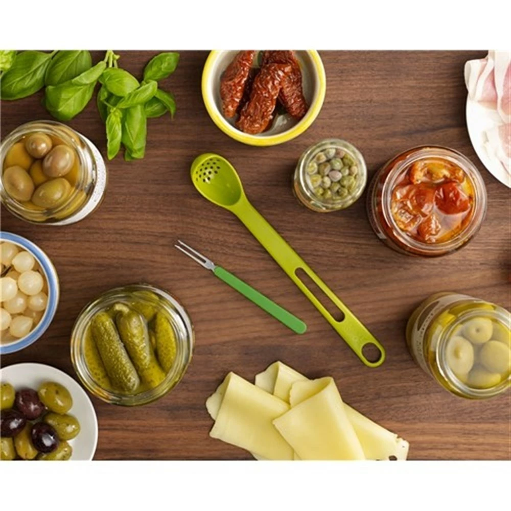 Joseph Joseph Green Scoop & Pick 2 Piece Olive Spoon And Fork Set - Image 5